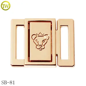 Alloy Buckle Fashion Shoes Accessory Rhinestone Buckle Customized Design Hollow Letter Gold Strap Adjuster For Dress