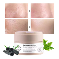 Mascarilla de barro facial de arcilla de limpieza profunda purificadora de carbón de bambú natural orgánico