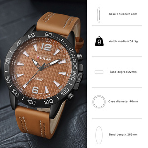 WJ-11465 <span class=keywords><strong>Gros</strong></span> 2024 Grandes Montres <span class=keywords><strong>Homme</strong></span> à Cadran. Montres <span class=keywords><strong>Homme</strong></span> en Cuir à Boîtier en Alliage avec Logo Personnalisé et Mouvement à Quartz - Product Image 6