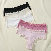 Celana Dalam Wanita Multi Warna Diskon Besar, Pinggang Sedang, Transparan, Bikini Polos, Rajutan Nilon, Tali Tipis, Bernapas, Dewasa