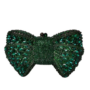 New Diamond-encrusted PU Rhinestone Bow Evening <b>Clutch</b> Wedding Full Rhinestone Crystal Chain Magnetic Clasp Evening Tanjing - Product Image 1