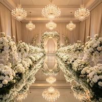 Tapis d'allée de mariage en miroir argenté épais avec matériau PET et conception détachable pour scène de mariage