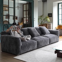 Ensemble de canapés Timberight en tissu italien, luxe léger, canapé modulaire en velours, canapé 3 places pour salon
