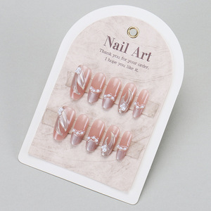 Ongles à presser Douyin virals, haut de gamme, faits main, motif léopard français, œil de chat, forme amande, pour femmes - Product Image 4