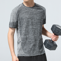 T-shirt de sport sans couture pour homme, extensible dans 4 directions, léger, pour l'entraînement physique, manches courtes