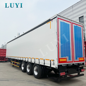 LUYI 40ft PVC Tissu Rideau Van Trailer 3 Essieux 40ft Acier Semi <span class=keywords><strong>Remorque</strong></span> avec Bâche Volets Rouleaux et Rideau Latéral Ouvert - Product Image 1