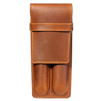 Pochette et porte-stylo en cuir Crazy Horse vintage, fabriqués à la main, authentiques, organisateur rétro pour étudiants et professionnels, tailles S/M/L, cadeau unique