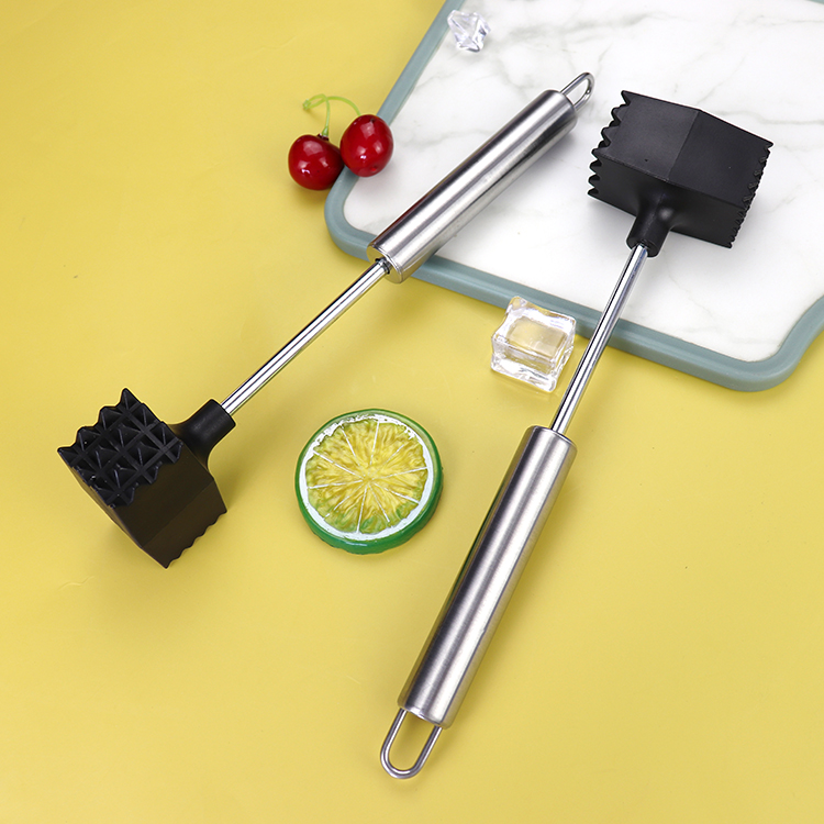 Stainless Steel Handle Manual Ice Hammer Multifunction Kitchen Meat Mixing Stick Blender