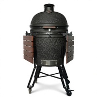 Barbecue Kamado en Céramique AUPLEX Premium 22 Pouces avec Dispositifs de Sécurité en Fonte, Charnière à Air pour Fumoir BBQ, Vente en Gros OEM pour Cuisson Extérieure