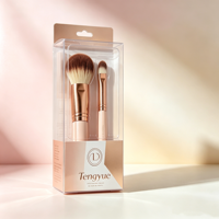 Boîte d'emballage personnalisée pour pinceaux de maquillage avec des blisters en plastique pour contenir un ensemble de pinceaux, boîte d'emballage imprimée en plastique