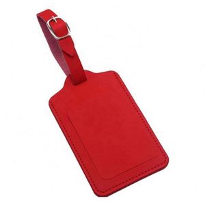 Vente directe d'usine - Étiquette de bagage en cuir PU uni et coloré pour voyage en avion - Product Image 1