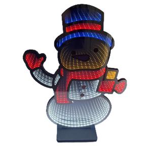 Grande enseigne néon électronique RVB personnalisée LED Père Noël Miroir néon 3D Miroir 2025 Enseigne miroir de Noël lumineuse - Product Image 3