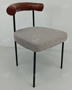 كرسي طعام خطي من EKAR بتصميم عصري بسيط مصنوع من القماش للاستخدام المنزلي وفي البارات - Product Image 6