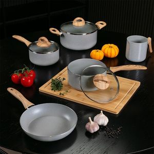 Baterías de cocina de mármol gris serie Profesional juego de ollas de cocina utensilios de cocina de cerámica - Product Image 3
