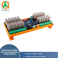 Carte d'extension PLC Oshangming 20 canaux à relais 12V/24V, module relais RS485 RS232 Modbus RTU, télécommande