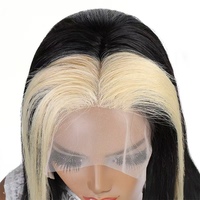 Pelucas de Cabello Humano Remy Virgen 100% de Alta Calidad, Peluca Frontal de Encaje 13*4, 10-26 Pulgadas, 1B/613, Larga y Lisa, Doble Trama a Máquina para Mujeres Negras