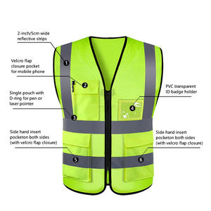 Gilet de sécurité haute visibilité en gros avec logo personnalisé, maille réfléchissante pour la course à pied, vêtements de sécurité réfléchissants - Product Image 4