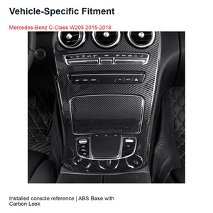 Juego de cubiertas para la consola central con apertura para reloj, aspecto de fibra de carbono, para Mercedes-Benz Clase C W205 2015-2018 - Product Image 3