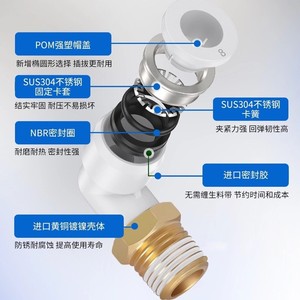 SMC External <b>Thread</b> Elbow KQ2L04 M5A Plastic Copper Pneumatic Fitting - Product Image 3