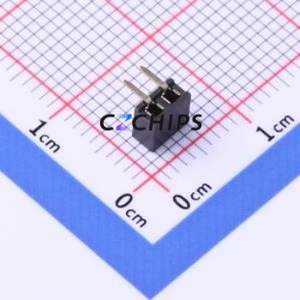 PM200-1-02-W-4.3 Pin Socket Bent Lead Through Hole,P=2mm Connector 1x2P 2mm Square Hole Right Angle Insert - Product Image 2