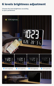 <strong>Digital</strong> LCD 13inch Mobile Phone App <strong>Operation</strong> Day Date Temperature Humidity WiFi Weather Desktop and <strong>Wall</strong> Alarm <strong>Clock</strong> - Product Image 4
