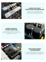 Amplificateurs de puissance de classe D professionnels GAP-D4810 à 4 canaux, montage en rack 1U, 4x600W haute puissance pour scène KTV multi-zones et église