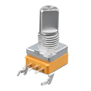 โพเทนชิโอมิเตอร์แบบหมุนเพลาโลหะ RA09 9.5มม. ควบคุมระดับเสียงโพเทนชิโอมิเตอร์แบบหมุน6ขา