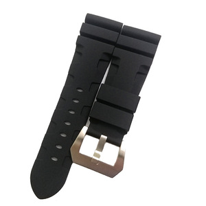 HUANLONG Luxury <b>Silicone</b> <b>Rubber</b> Watch Strap, 26mm Band with Stainless Steel Buckle for Pam Watch - Product Image 5