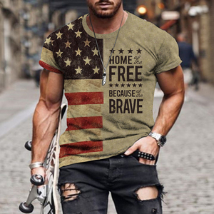 Camiseta <span class=keywords><strong>de</strong></span> sublimación con estampado <span class=keywords><strong>de</strong></span> bandera americana barata al por mayor <span class=keywords><strong>de</strong></span> fábrica, ropa informal <span class=keywords><strong>de</strong></span> manga corta, camisetas <span class=keywords><strong>de</strong></span> moda, camisetas para hombres - Product Image 5