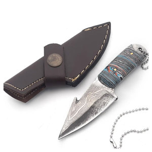 Cuchillo de caza profesional de acero de Damasco hecho a medida con mango de madera de alta calidad, compatible con OEM, precio mayorista, cuchillo de cuello - Product Image 4