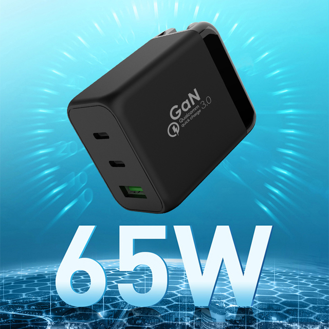 Factory Outlet Gan Newest Model 65W Portable Fast Charging PD 3.0 4.0 High Power 3-Port Mini Type-C QC4.0 USB Adapter Charger