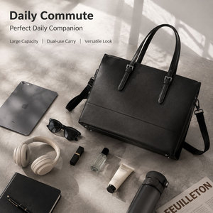 <span class=keywords><strong>Sac</strong></span> fourre-tout pour <span class=keywords><strong>ordinateur</strong></span> portable de <span class=keywords><strong>luxe</strong></span> en <span class=keywords><strong>cuir</strong></span> PU imperméable avec logo personnalisé, grand format 15,6 pouces, pour femmes, bureau, travail, <span class=keywords><strong>sac</strong></span> à bandoulière - Product Image 2