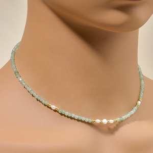 Collier bohème 3 mm avec perles rondes facettées en spinelle noire et <span class=keywords><strong>pierre</strong></span> <span class=keywords><strong>de</strong></span> <span class=keywords><strong>soleil</strong></span>, et perles d'eau douce – Bijou élégant pour femme, idéal pour le quotidien, cadeau - Product Image 3