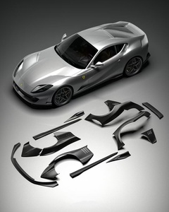ชุดแต่งคาร์บอนไฟเบอร์สไตล์ Ze สำหรับ Ferrari 812 สภาพใหม่ ประกอบด้วยลิ้นหน้า สเกิร์ตข้าง ดิฟฟิวเซอร์ สปอยเลอร์ ซุ้มล้อ - Product Image 2