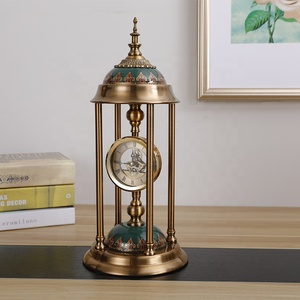 European Style Vintage Premium <strong>Desk</strong> <strong>Clock</strong> Metal Table <strong>Desk</strong> <strong>Clock</strong> Table <strong>Clock</strong> and Candle Holder Set for Home Office Decorative - Product Image 4
