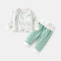 Conjuntos de Ropa de Bebé de Algodón a la Moda, Personalizados, a Bajo Precio, Conjunto de Ropa de Casa Gruesa para Otoño e Invierno