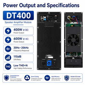 Modulo Amplificatore di Potenza Digitale Professionale DT400 400W <span class=keywords><strong>Classe</strong></span> D con Controllo Velocità Ventola - Product Image 1