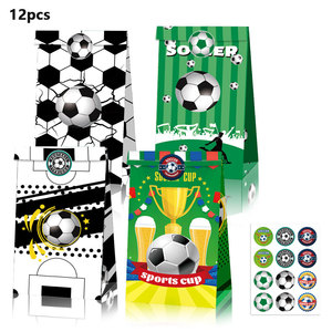 Bolsas de Regalo de Papel Kraft para Fiestas de Fútbol con Pegatinas, Bolsas de Regalo con Temática de Fútbol para el Día del Partido, Eventos de Equipo, Bolsas para Dulces - Product Image 4