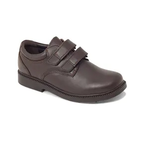 CHOOZII Factory Price Kids Boys High Quality Breathable Genuine Leather Hook Loop School Shoes