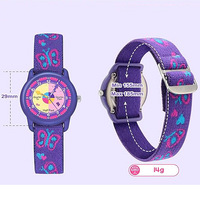 Enfants montre sangle en plastique mignon enfant en bas âge étanche élève cadeau montre temps facile à lire violet fille montre