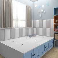 Autocollant mural souple anti-collision, imperméable, PVC, moderne, gaufré, facile à installer, pour chambre d'enfant, panneau mural décoratif