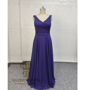 <span class=keywords><strong>Abito</strong></span> da donna elegante <span class=keywords><strong>abito</strong></span> da sera in Chiffon blu senza maniche con scollo a v <span class=keywords><strong>sposa</strong></span> abiti da sera <span class=keywords><strong>madre</strong></span> - Product Image 1