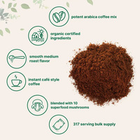 Café de Hongos Natural Puro, Café de Cacao con Hongos, Kit de 30 Porciones, Café de Hongos con Seis Funciones, Aceite de Coco