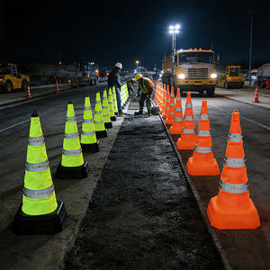 Cono de Seguridad Plegable de 70 cm para Uso de Emergencia, con Luces LED Intermitentes, Retráctil, Recargable, de Tela Oxford, <span class=keywords><strong>Yuge</strong></span> LZ01 IP65 - Product Image 3