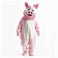 Costume de mascotte en peluche cochon rose pour adulte, en polyester, tenue intégrale de personnage de dessin animé TV/cinéma pour Halloween, cosplay et performance scénique