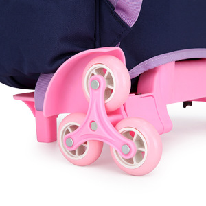 High Quality Waterproof Polyester Unisex School Handcart Children's <b>Backpack</b> Leisure Travel Rolling 6-wheel <b>Backpack</b> - Product Image 2