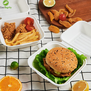 Wholesale PFAS Free Disposable Sugarcane Bagasse Biodegradable Food Container Burger Boxes