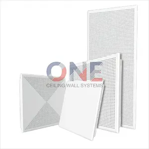 Aluminum Ceiling Tile Perforated Holes Acoustic Ceiling Lay In Lay On Square Edge Tegular Edge