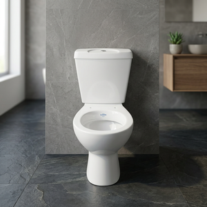 Inodoro de Cerámica de Dos Piezas con Sifón de Diseño Moderno y Doble Descarga, Conjunto de Inodoro WC de Acoplamiento Cercano en Oferta - Product Image 5
