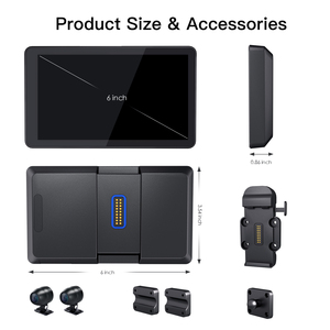 Carabc xe máy Carplay <span class=keywords><strong>GPS</strong></span> <span class=keywords><strong>navigation</strong></span> màn hình với 6 inch không thấm nước IP68 Dashcam máy ảnh Moto Android tự động hiển thị cảm ứng - Product Image 6